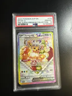 PSA 10 GEM Mint Eevee ex SVP174 Black Star Promo - Pokemon SV8.5 PRE SPC - Image 1