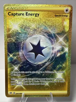 Capture Energy 201/189 Darkness Ablaze NM Full Art Gold Secret Rare Pokemon NM - Image 1