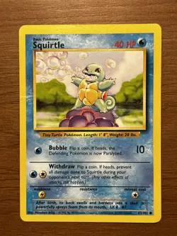 Pokemon Base Set COMMON Squirtle 63/102 MP - Image 1