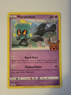 Pokemon TCG Marshadow Evolving Skies 080/203 Cosmos Holo Rare Promo Near Mint - Image 1