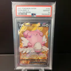 Pokemon TCG Blissey V Full Art (182/198) Chilling Reign (PSA 10) - Image 1
