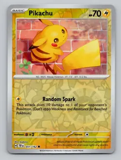 Reverse Holo Pikachu 051/162 Common SV05: Temporal Forces Pokemon - Image 1