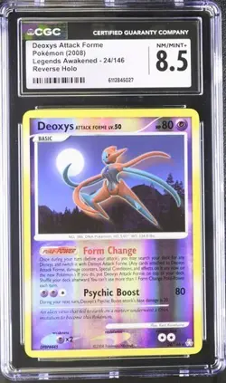 CGC 8.5 Deoxys 24/146 Reverse Holo 2008 Pokemon Legends Awakened Pop 10 - Image 1