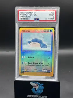 2023 Pokemon EX Sandstorm Wailmer #83 Reverse Hoil PSA 9 - Image 1