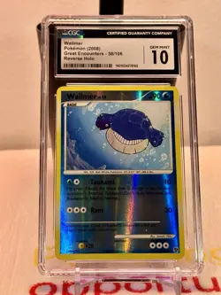Pokemon Wailmer Reverse Holo CGC 10 Gem Mint, Great Encounters 58/106, 2008 - Image 3