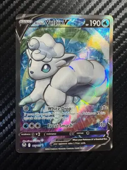 Alolan Vulpix v 173/195 Silver Tempest 2022 Pokemon Full Art Holo Card NM *BTX - Image 1