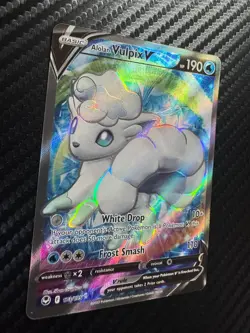 Alolan Vulpix v 173/195 Silver Tempest 2022 Pokemon Full Art Holo Card NM *BTX - Image 2