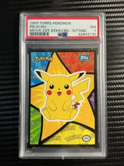PIKACHU STANDING PSA 7 - 1999 POKEMON TOPPS Movie Edition EDT Sticker Card *BTX - Image 1