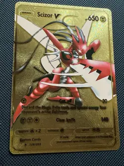 Pokemon Scizor V GOLD DISPLAY Card MINT CONDITION. - Image 1