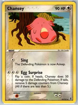 Chansey FireRed & LeafGreen 19/112 MP-LP Pokemon Card - Image 1