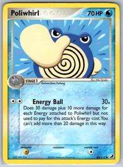 Poliwhirl Unseen Forces 68/115 MP-LP Pokemon Card - Image 1