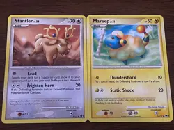 Pokemon TCG Pop Series 7 2 Card Lot Non-Holo Stantler Mareep LP-NM - Image 1