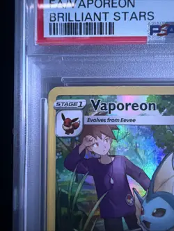 Vaporeon TG02/TG30 Swsh09 Trainer Gallery Holo Card Brilliant Stars PSA 10 - Image 2