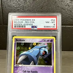 Pokemon Beldum EX Hidden Legends Reverse Holo #54 PSA 8 Near Mint - Mint - Image 4