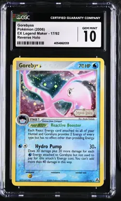 2006 POKEMON EX LEGEND MAKER GOREBYSS REVERSE HOLO 17/92 CGC 10 GEM MINT - Image 1