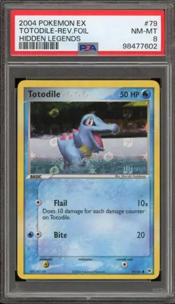 Pokemon Totodile EX Hidden Legends Reverse Holo #79 PSA 8 - Image 1