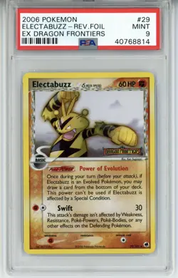 2006 POKEMON EX DRAGON FRONTIERS ELECTABUZZ #29 REVERSE FOIL PSA 9 MINT - Image 1