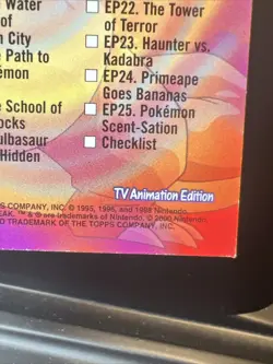 LP Pokemon Tv Animation Edition Series 2 Checklist Holofoil Blue Logo 2000 Topps - Image 5