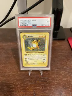 Pokemon Raichu Holo Rare Shadowless Base Set 14/102 PSA 7 English 1999 - Image 1