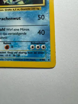 Pokemon Gyarados Holo Rare 6/102 1999 Unlimited Base Set MP *BTX - Image 5
