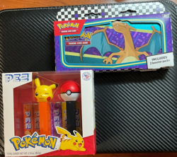 LOT OF 2 Pokemon SEALED 2024 CHARIZARD Pencil Tin AND Pikachu & Pokeball Pez - Image 1