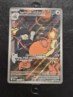 Pokemon TCG Team Rocket's Raticate 202/182 Illustration Rare IR Destined Rivals - Image 1