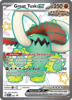 Pokemon Shiny Great Tusk EX Ancient Scarlet & Violet Promo 072 NM - Image 1