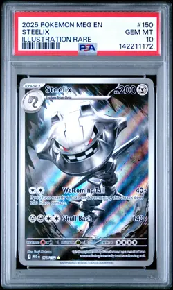 2025 POKEMON MEG EN-MEGA EVOLUTION ILLUSTRATION RARE #150 STEELIX PSA 10 - Image 1