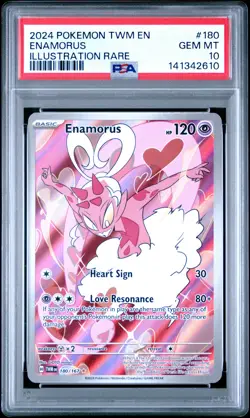 2024 POKEMON TWM EN-TWILIGHT MASQUERADE ILLUSTRATION RARE #180 ENAMORUS PSA 10 - Image 1