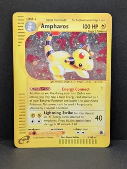 Ampharos 002/165 Expedition Base Set Holo Ultra Rare Pokemon TCG Nintendo MP+ - Image 1