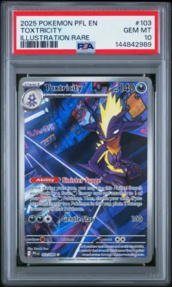 2025 POKEMON PFL EN-PHANTASMAL FLAMES ILLUSTRATION RARE #103 TOXTRICITY PSA 10 - Image 1