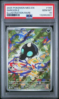 2025 POKEMON MEG EN-MEGA EVOLUTION ILLUSTRATION RARE #149 SHROODLE PSA 10 - Image 1