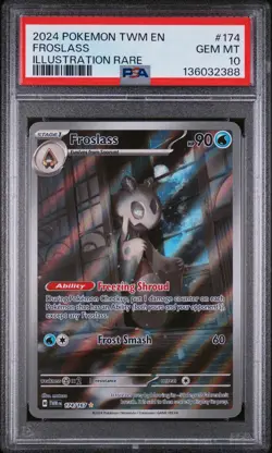 2024 POKEMON TWM EN-TWILIGHT MASQUERADE ILLUSTRATION RARE #174 FROSLASS PSA 10 - Image 1