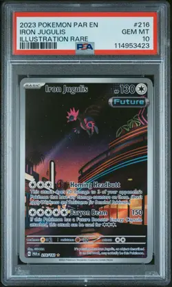 2023 POKEMON PAR EN-PARADOX RIFT ILLUSTRATION RARE #216 IRON JUGULIS PSA 10 - Image 1