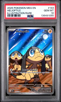 2025 POKEMON MEG EN-MEGA EVOLUTION ILLUSTRATION RARE #143 HELIOPTILE PSA 10 - Image 1