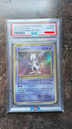 Pokemon Mewtwo Holo 1st Edition PSA 10 20th Anniversary Expansion Pack 049/087 - Image 1