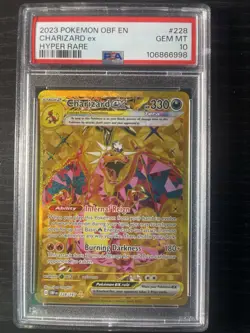 Pokemon Charizard ex SV03: Obsidian Flames Holo Hyper Rare #228/197 PSA 10 2023 - Image 1