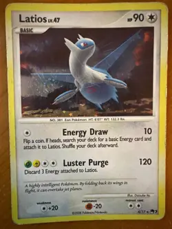 Pokemon TCG Latios LV. 47 4/17 - POP Series 7 Promo Holo Rare - Holo Swirl - Image 2