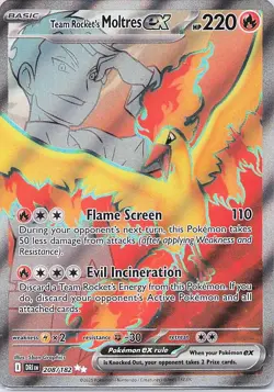 Team Rocket's Moltres ex 208/182 SV10:Destined Rivals Ultra Rare-Pokemon TCG- NM - Image 1