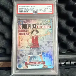 PSA 10 One Piece Card Monkey D. Luffy US College Basketball Voyage Promo - Image 1