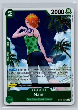 One Piece Card Game OP03-030 R Nami Foil Character TCG Bandai - Image 1