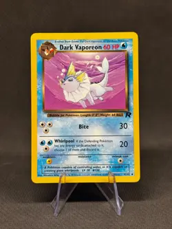 Vintage VTG Dark Vaporeon 45/82 Team Rocket Regular Pokemon TCG Card LP - Image 1