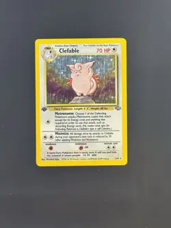 Clefable 1/64 - 1st Edition Jungle WOTC Vintage Holo Rare Pokemon Card MP - Image 1