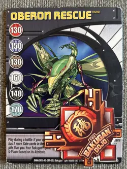 Bakugan Battle Brawlers Oberon Rescue 🔵 Blue Ability Card McD Promo 3/18 - Image 1