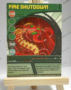Bakugan Card - Fire Shutdown - Green Ability Card - BA333 - 42/48d - 2008 - Image 1