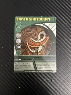 Bakugan Card - Earth Shutdown - Green Ability Card - BA332 - 41/48d- 2008 - Image 1