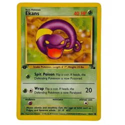 Ekans 46/62 1st Edition Fossil Pokemon Card WOTC 1999 Vintage NM TCG - Image 1