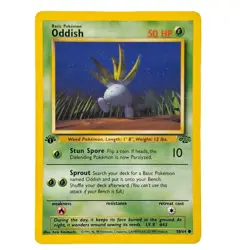 Oddish 58/64 1st Edition Jungle Pokemon Card WOTC 1999 Vintage LP TCG - Image 1