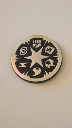 2008 Pokemon Energy Symbol Coin Silver Rainbow Holo Regular HTF Dark Rampage - Image 2