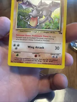 Aerodactyl Holo Fossil Rare 1/62 Pokemon Card 1999 - Image 3